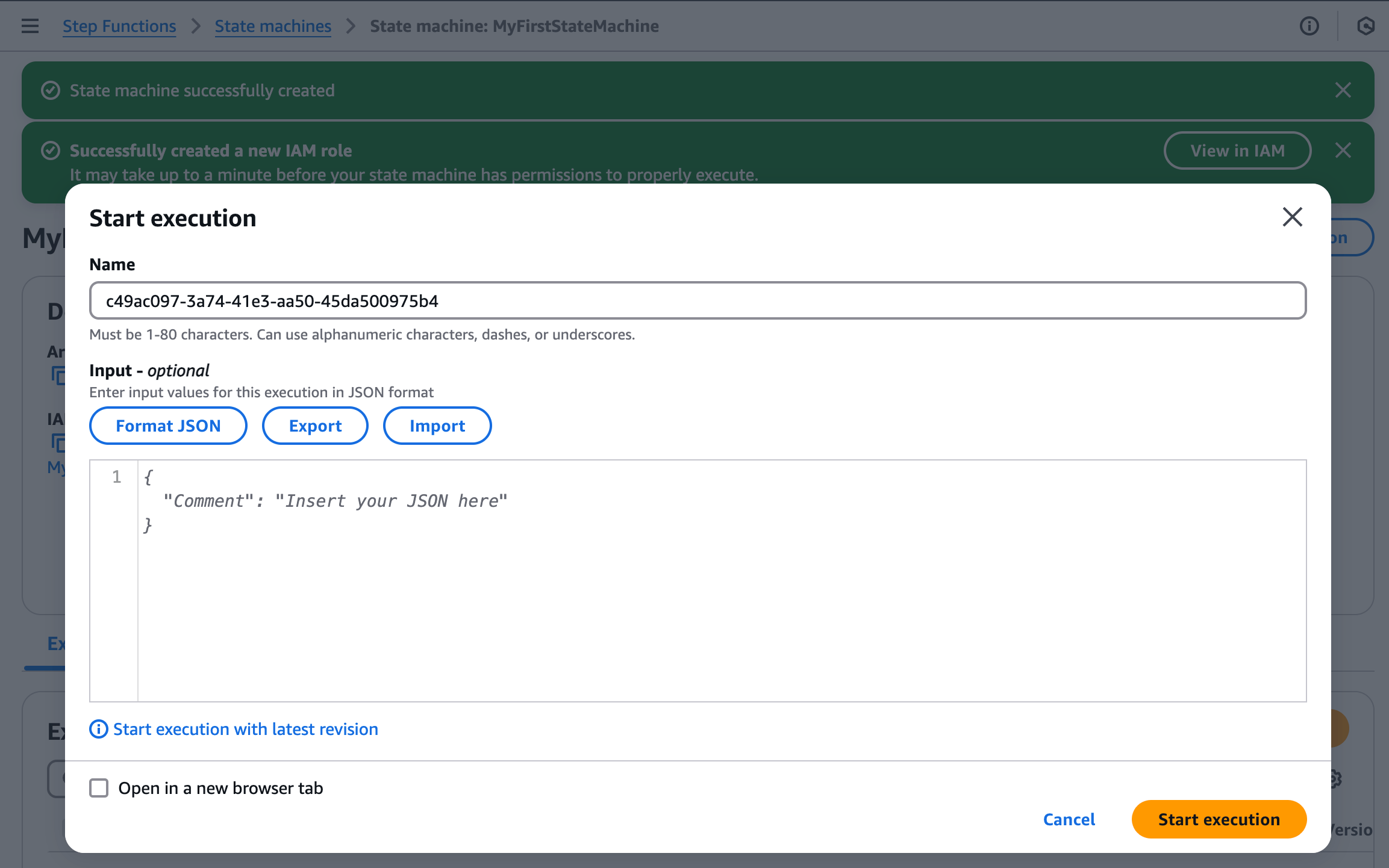 Illustrative image of the getting started Hello World workflow