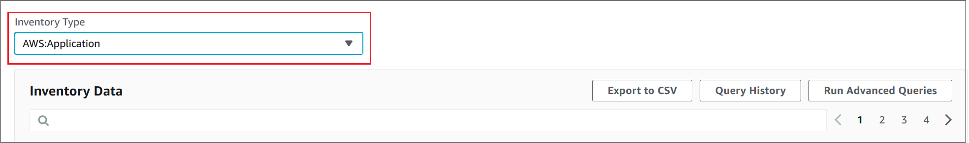 Choosing an inventory type in the AWS Systems Manager console