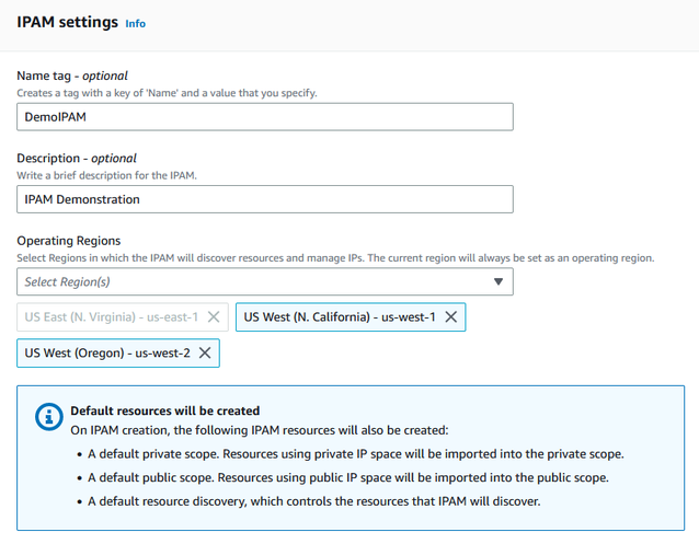 IPAM settings section in the IPAM console.