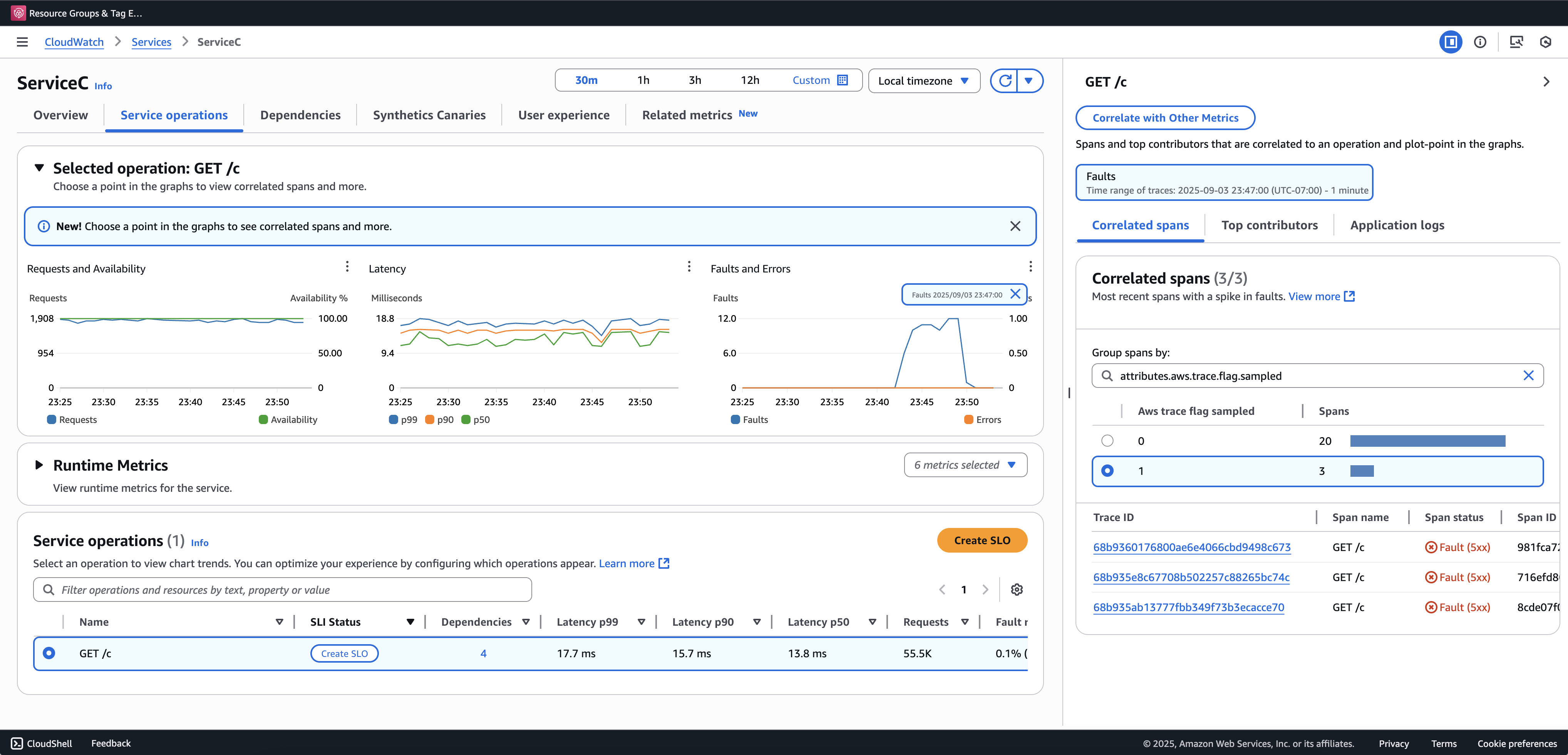 Anomaly spans capture
