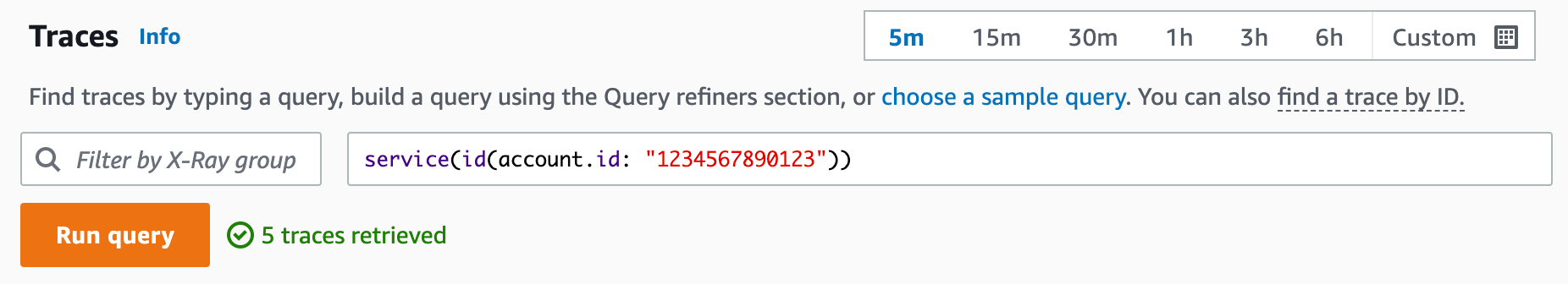 Query traces by account